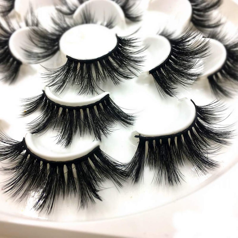 DAODER Lashes False Eyelashes 20MM Dramatic Look Faux Mink Wispy Long Fake Eye Lashes Pack for Women Daily Makeup 7 Pairs (6D 25mm Lashes) - Image 5